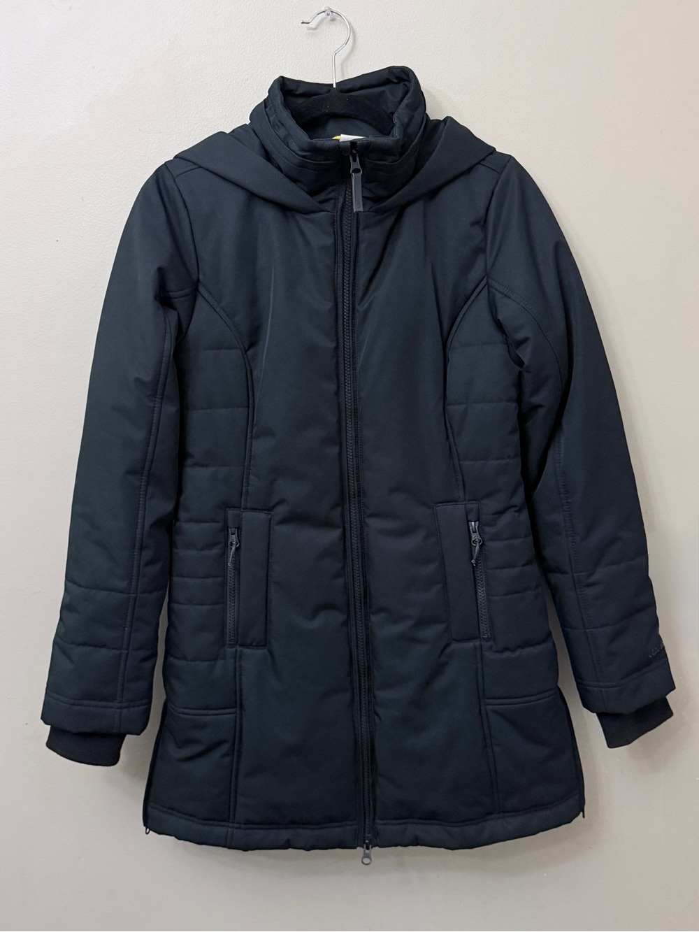 LOLE Mid-Length Softshell Winter Parka Jacket with Hood Sz XS